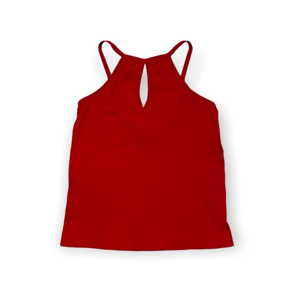 Love Charm Red Halter Neck Cropped Tank Top, Size S